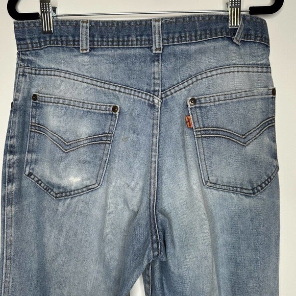Men's Vintage Levi's Orange Tab Size 30x30 Bootleg Creased Front - Picture 3 of 11